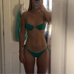 TRIANGL GREEN SPARKLY CUP STRING BIKINI